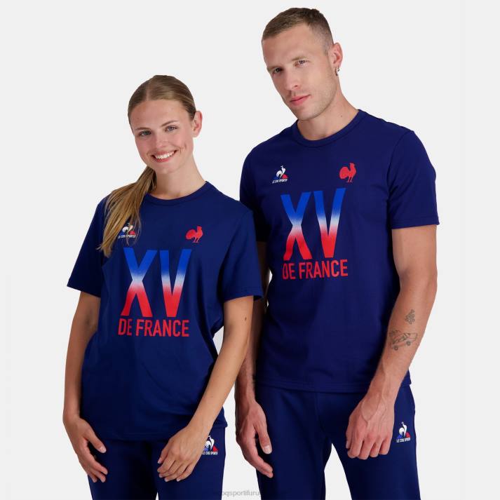 ropa XFVP141 hombres Le Coq Sportif camiseta - xv de france azul