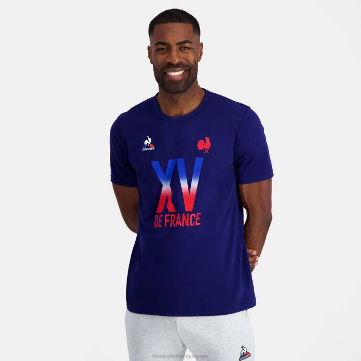 ropa XFVP141 hombres Le Coq Sportif camiseta - xv de france azul
