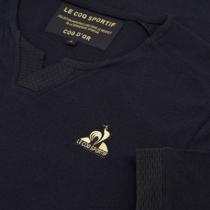 ropa XFVP155 hombres Le Coq Sportif camiseta de moda negro