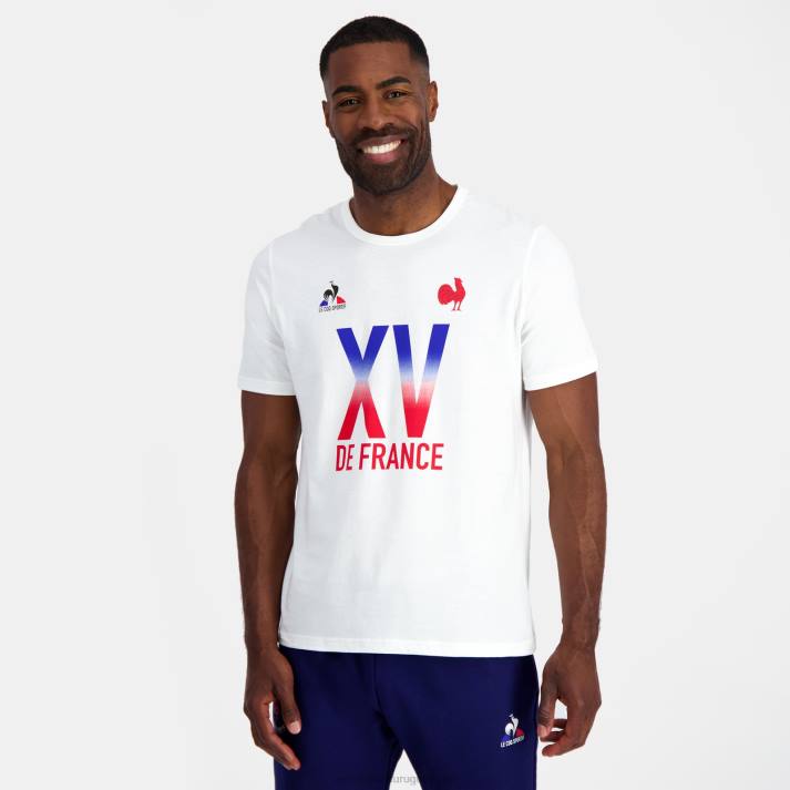 ropa XFVP157 hombres Le Coq Sportif camiseta - xv de france blanco