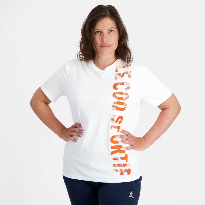 ropa XFVP162 hombres Le Coq Sportif camiseta de moda blanca