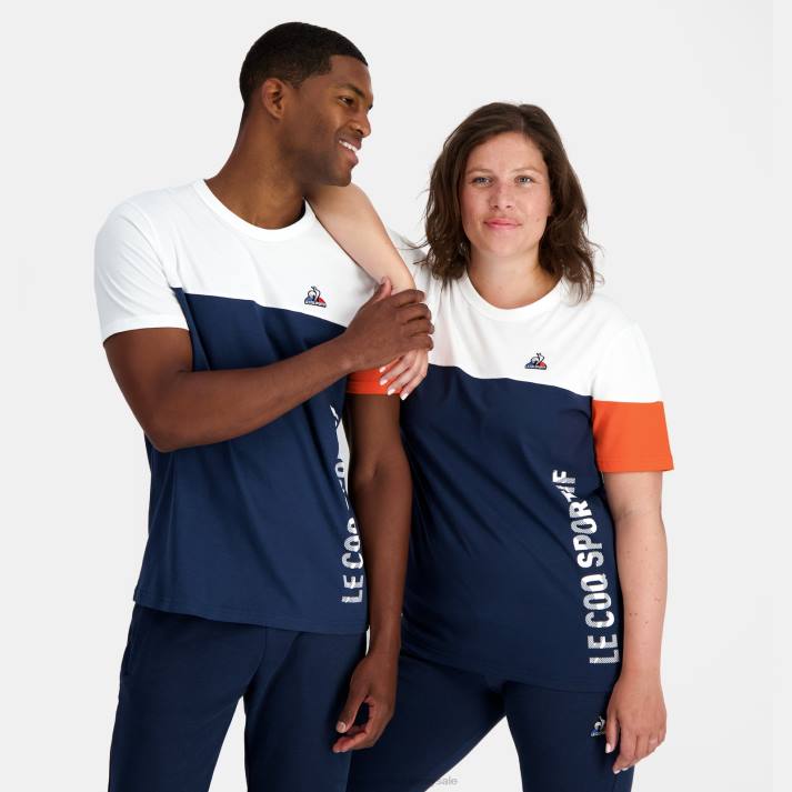 ropa XFVP163 hombres Le Coq Sportif camiseta de moda azul