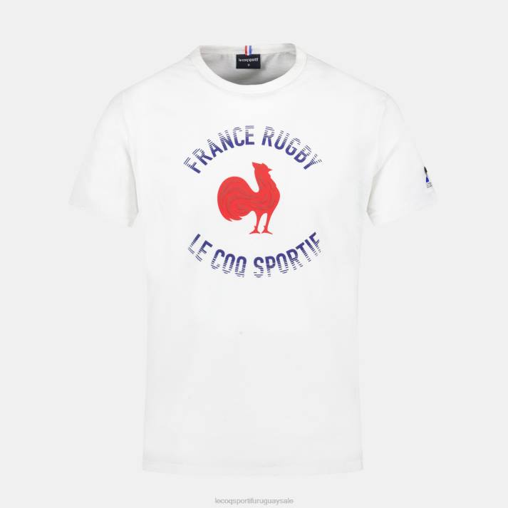 ropa XFVP169 hombres Le Coq Sportif camiseta - francia rugby blanco