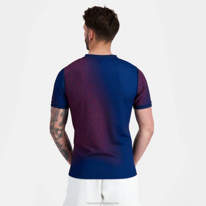 ropa XFVP173 hombres Le Coq Sportif camiseta prepartido - xv de france azul