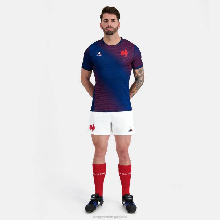 ropa XFVP173 hombres Le Coq Sportif camiseta prepartido - xv de france azul