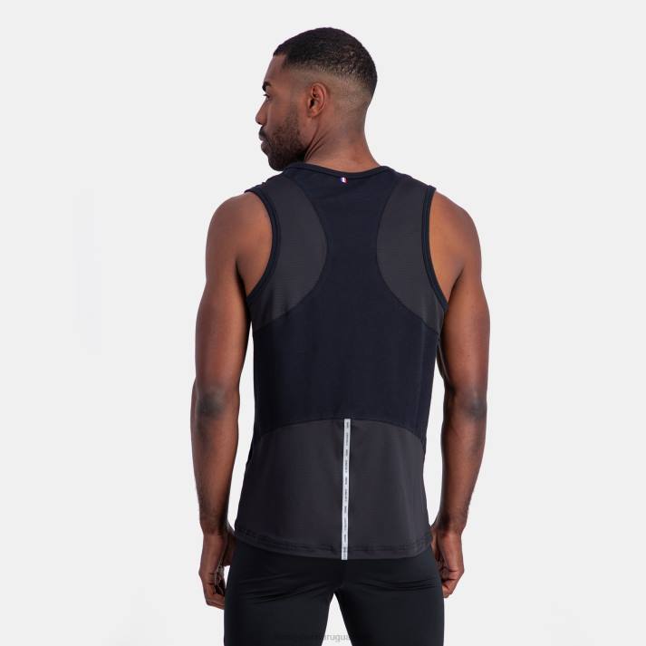 ropa XFVP177 hombres Le Coq Sportif chaleco negro