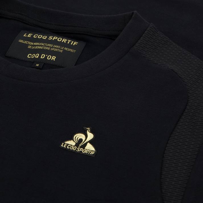 ropa XFVP185 hombres Le Coq Sportif camiseta negra