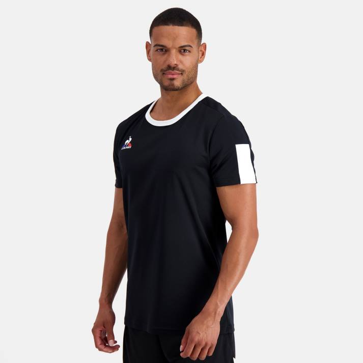 ropa XFVP188 hombres Le Coq Sportif camiseta negra