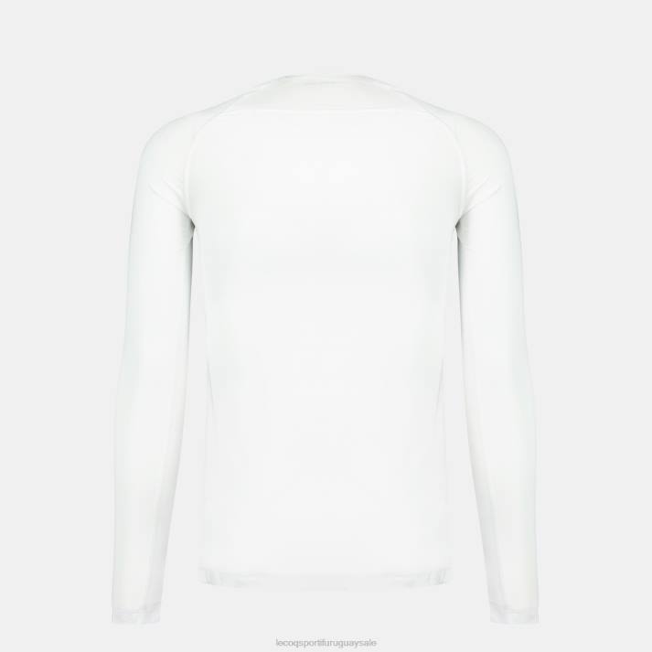 ropa XFVP197 hombres Le Coq Sportif camiseta manga larga blanca