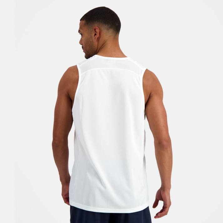 ropa XFVP199 hombres Le Coq Sportif chaleco blanco