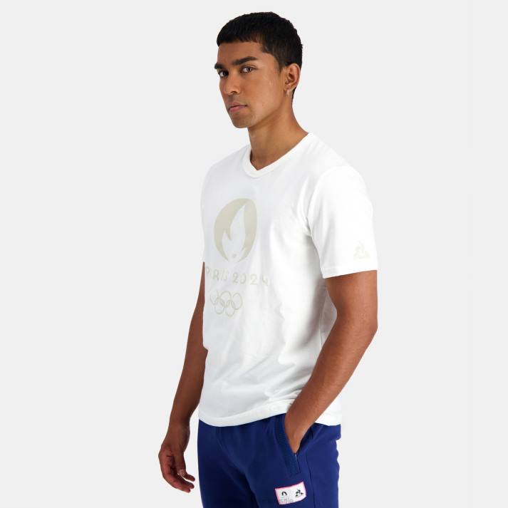 ropa XFVP201 hombres Le Coq Sportif camiseta blanca