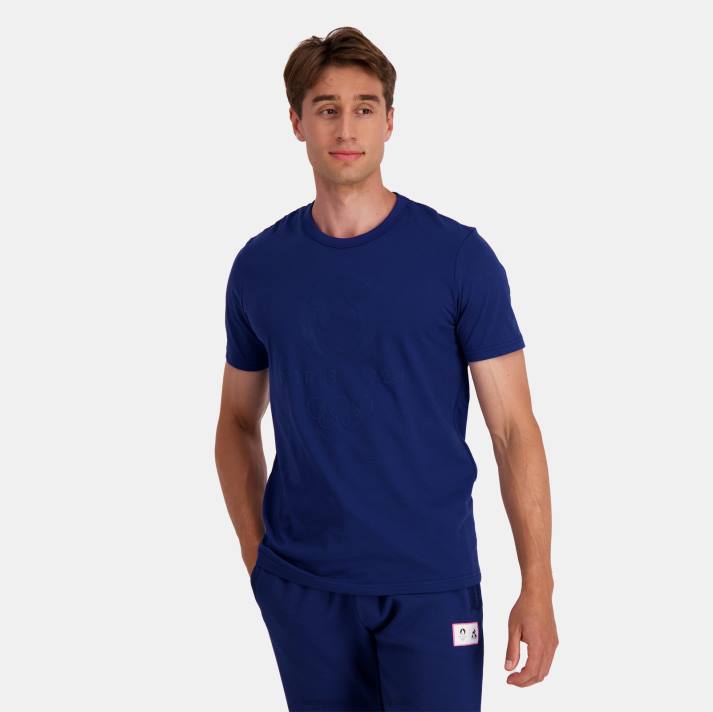 ropa XFVP202 hombres Le Coq Sportif camiseta azul