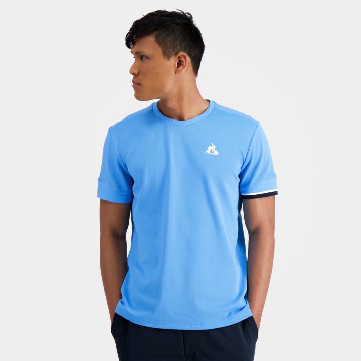 ropa XFVP209 hombres Le Coq Sportif camiseta azul