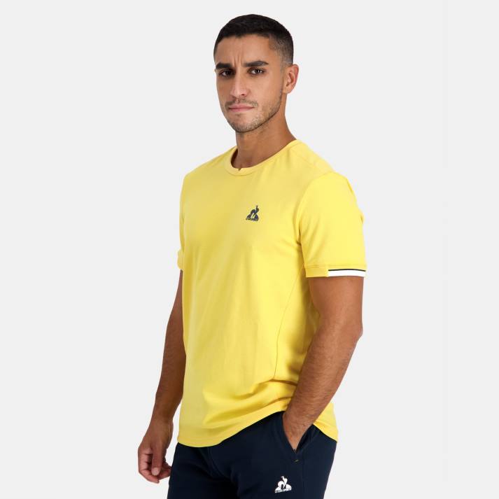 ropa XFVP211 hombres Le Coq Sportif camiseta amarilla