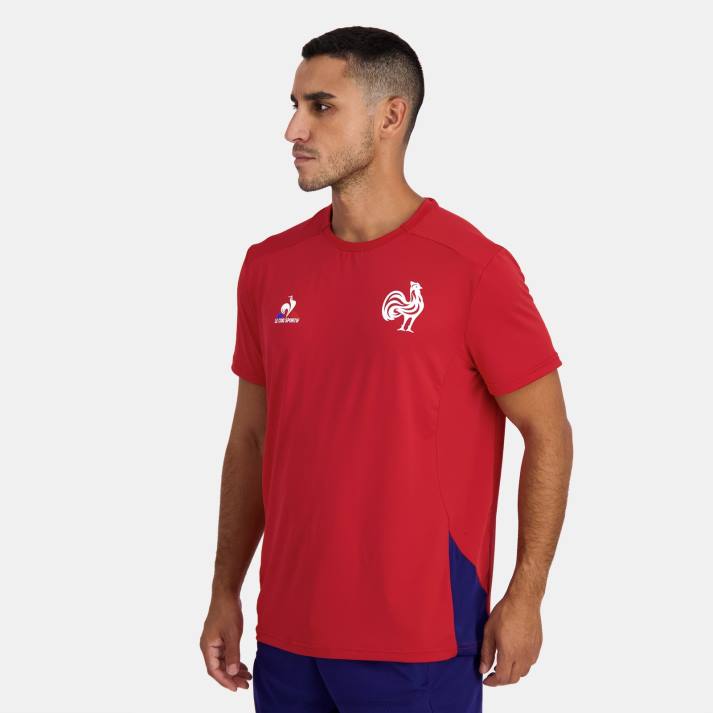 ropa XFVP213 hombres Le Coq Sportif camiseta roja