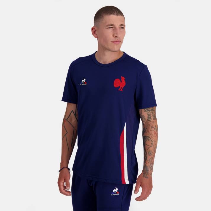 ropa XFVP216 hombres Le Coq Sportif camiseta azul