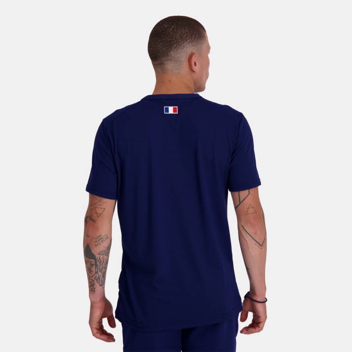 ropa XFVP216 hombres Le Coq Sportif camiseta azul