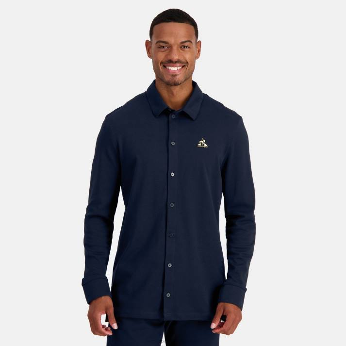 ropa XFVP460 hombres Le Coq Sportif camisa azul