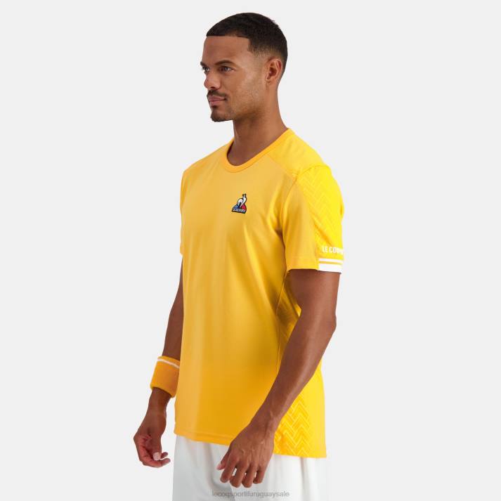 ropa XFVP478 hombres Le Coq Sportif camiseta naranja