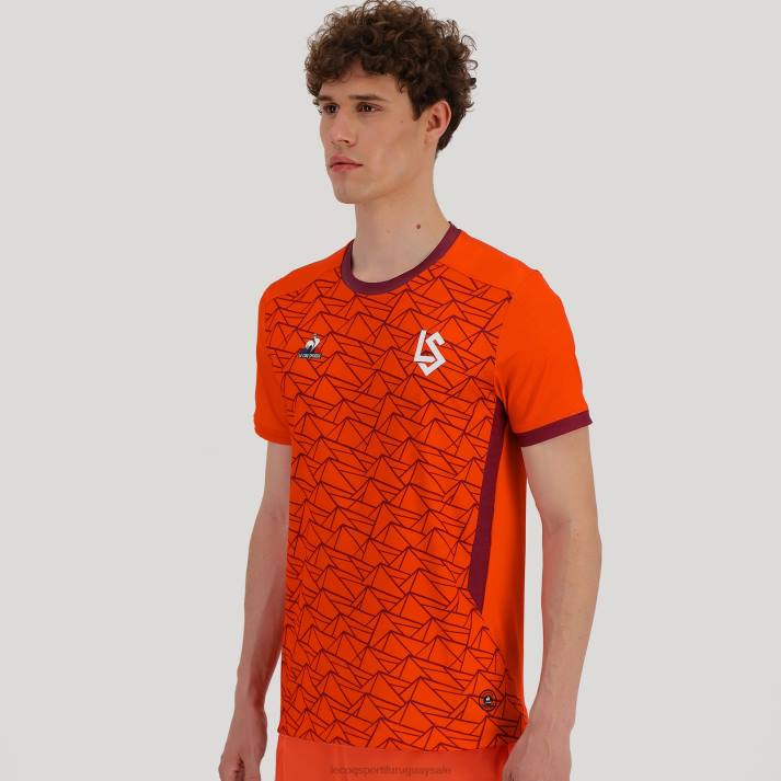 ropa XFVP479 hombres Le Coq Sportif camiseta naranja