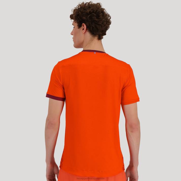ropa XFVP479 hombres Le Coq Sportif camiseta naranja