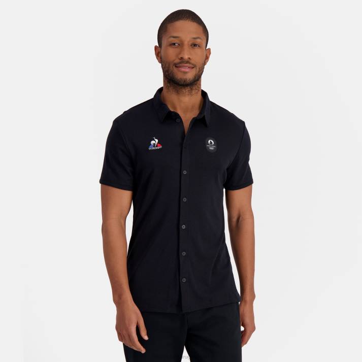 ropa XFVP488 hombres Le Coq Sportif camiseta negra