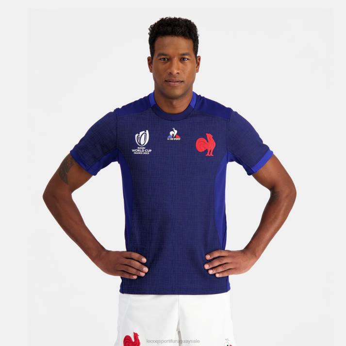 ropa XFVP692 hombres Le Coq Sportif réplica camiseta xv de france - copa del mundo de rugby 2023 azul
