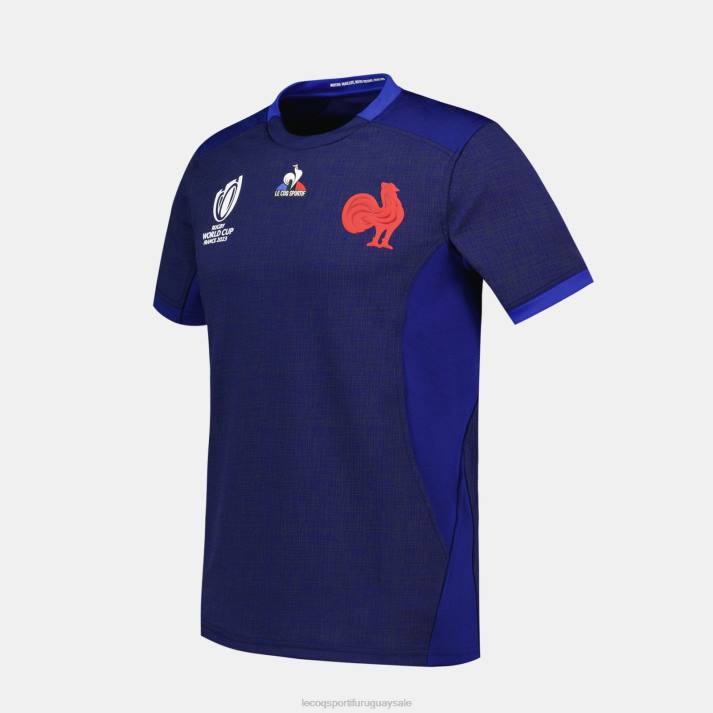 ropa XFVP692 hombres Le Coq Sportif réplica camiseta xv de france - copa del mundo de rugby 2023 azul
