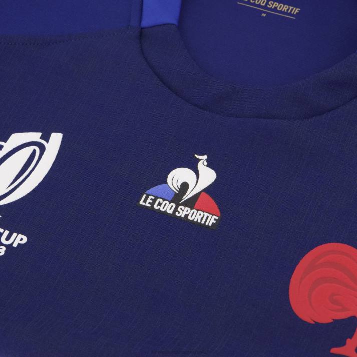 ropa XFVP692 hombres Le Coq Sportif réplica camiseta xv de france - copa del mundo de rugby 2023 azul