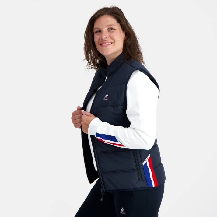 ropa XFVP118 hombres Le Coq Sportif chaqueta sin mangas unisex azul