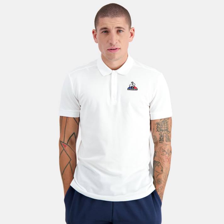ropa XFVP124 hombres Le Coq Sportif polo blanco
