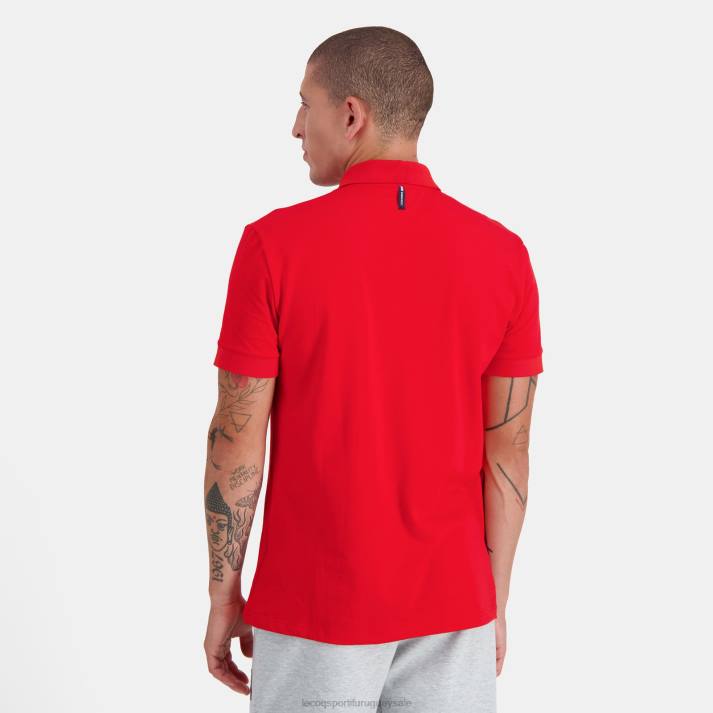 ropa XFVP126 hombres Le Coq Sportif polo rojo