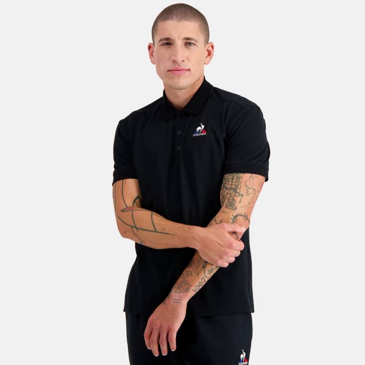 ropa XFVP127 hombres Le Coq Sportif polo negro