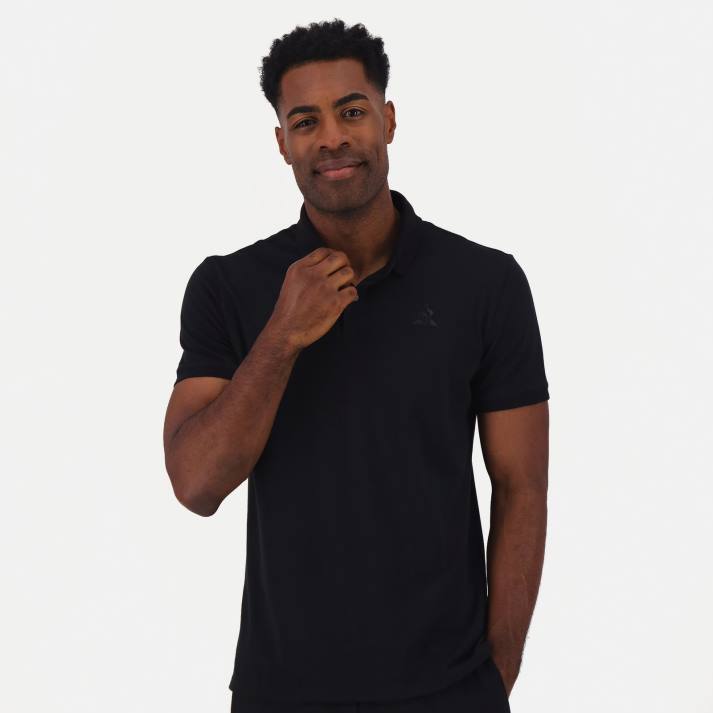 ropa XFVP129 hombres Le Coq Sportif polo negro