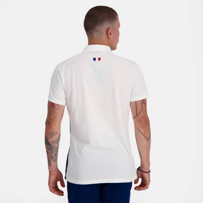 ropa XFVP137 hombres Le Coq Sportif polo blanco