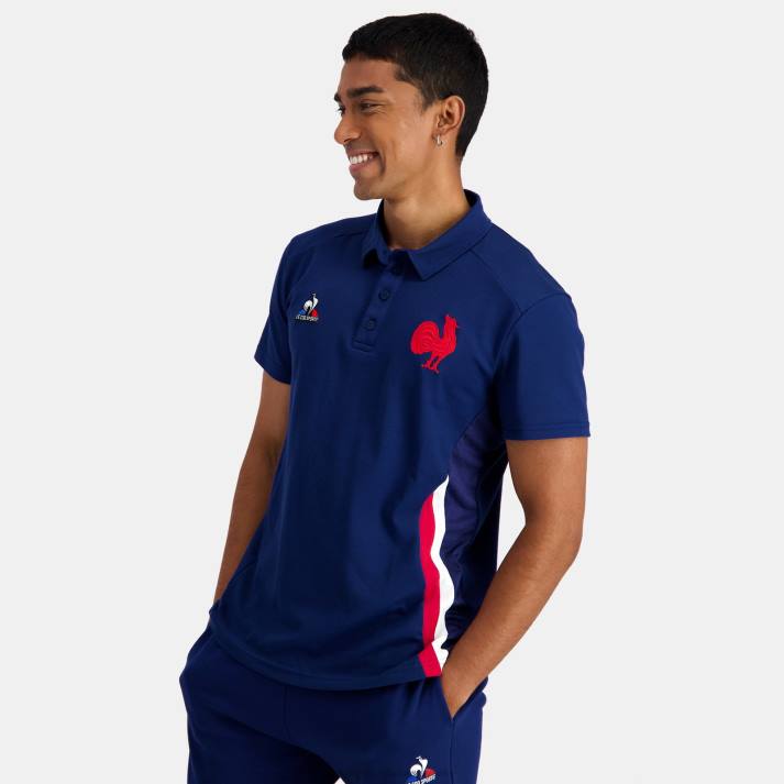 ropa XFVP138 hombres Le Coq Sportif polo azul