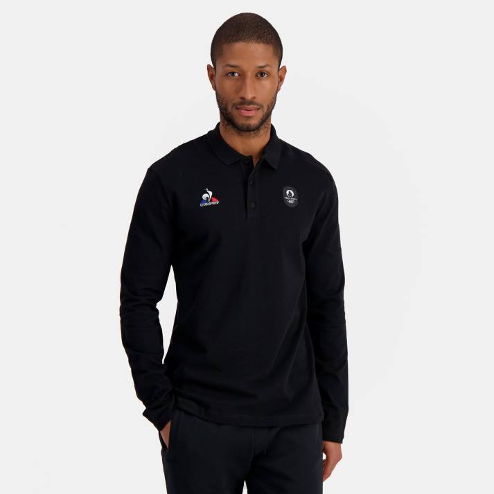 ropa XFVP487 hombres Le Coq Sportif polo negro