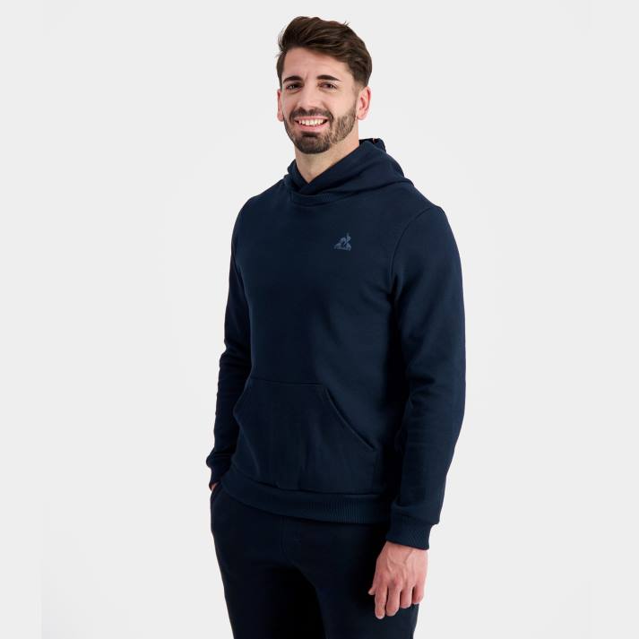 ropa XFVP11 hombres Le Coq Sportif sudadera con capucha azul