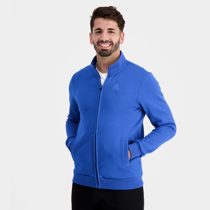 ropa XFVP12 hombres Le Coq Sportif sudadera con cremallera azul