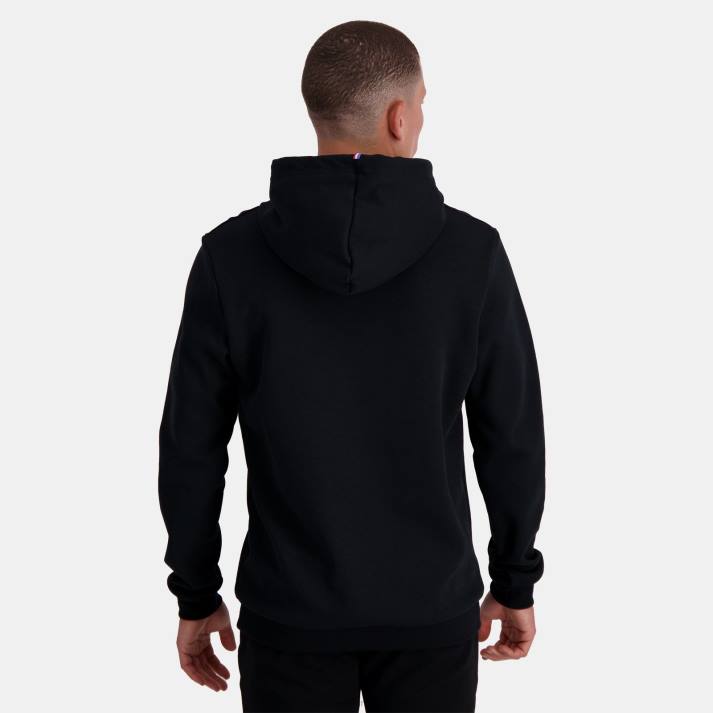 ropa XFVP15 hombres Le Coq Sportif sudadera con capucha negra