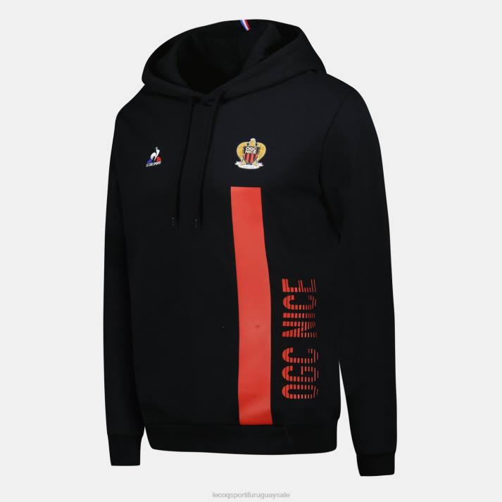 ropa XFVP15 hombres Le Coq Sportif sudadera con capucha negra