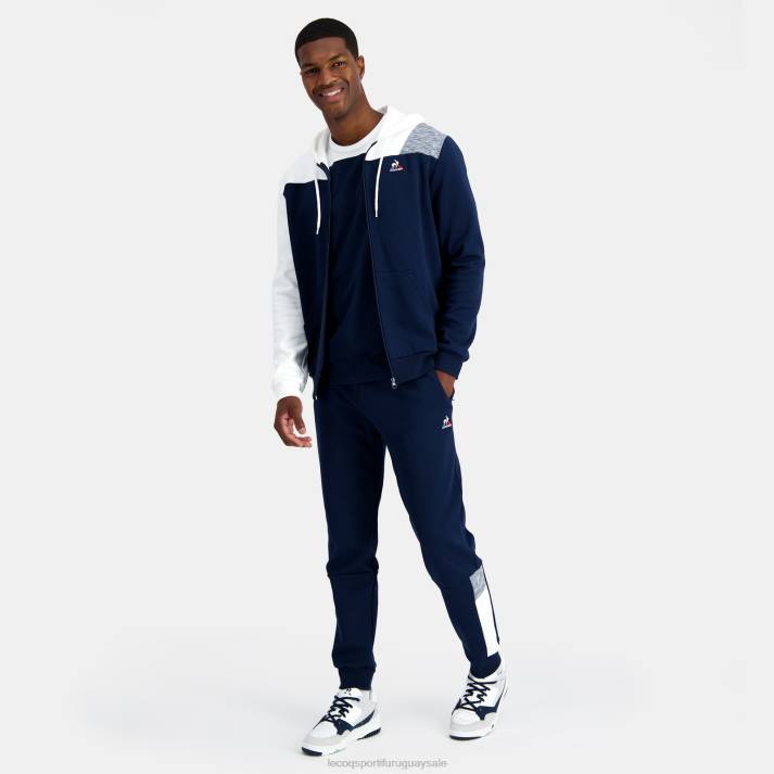 ropa XFVP22 hombres Le Coq Sportif sudadera con capucha y cremallera azul