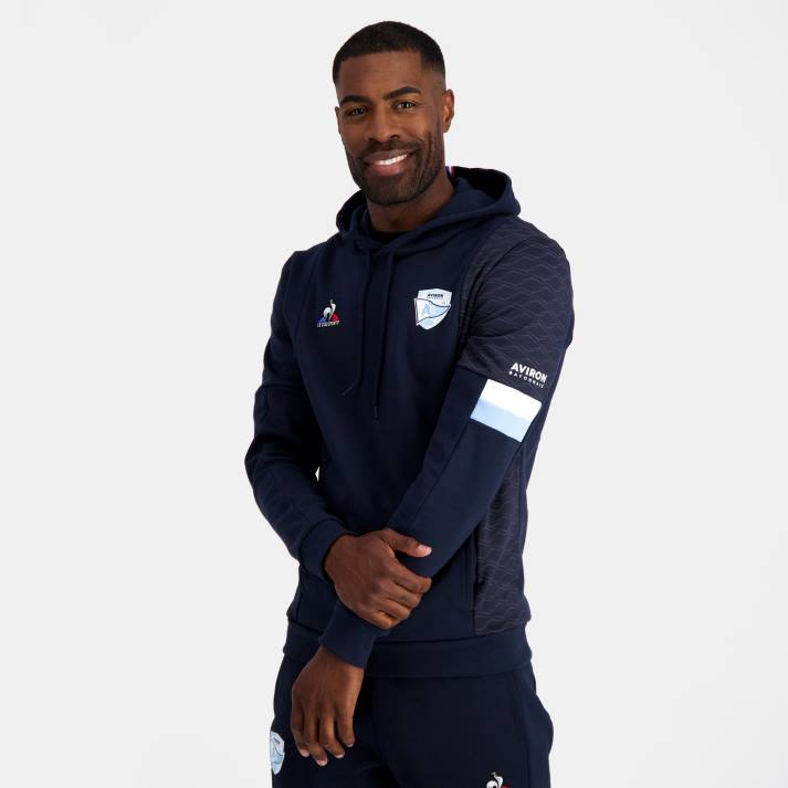 ropa XFVP29 hombres Le Coq Sportif sudadera con capucha azul