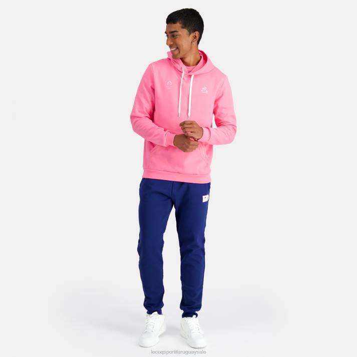 ropa XFVP30 hombres Le Coq Sportif sudadera con capucha rosa