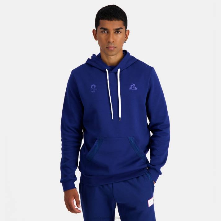 ropa XFVP31 hombres Le Coq Sportif sudadera con capucha azul