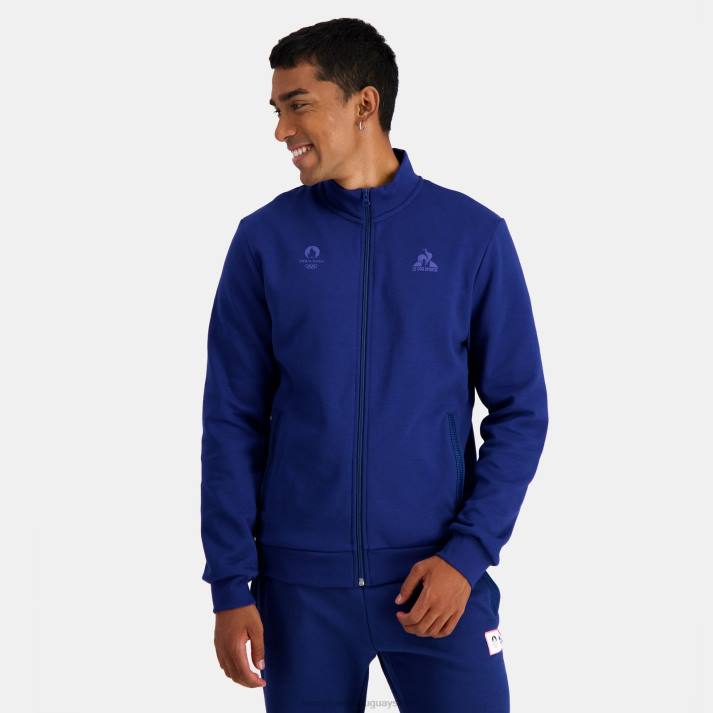 ropa XFVP32 hombres Le Coq Sportif sudadera con cremallera azul
