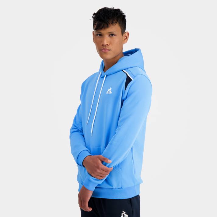 ropa XFVP36 hombres Le Coq Sportif sudadera con capucha azul