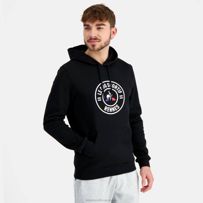 ropa XFVP39 hombres Le Coq Sportif sudadera con capucha negra