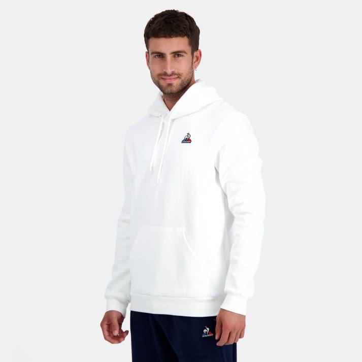 ropa XFVP441 hombres Le Coq Sportif sudadera con capucha blanca