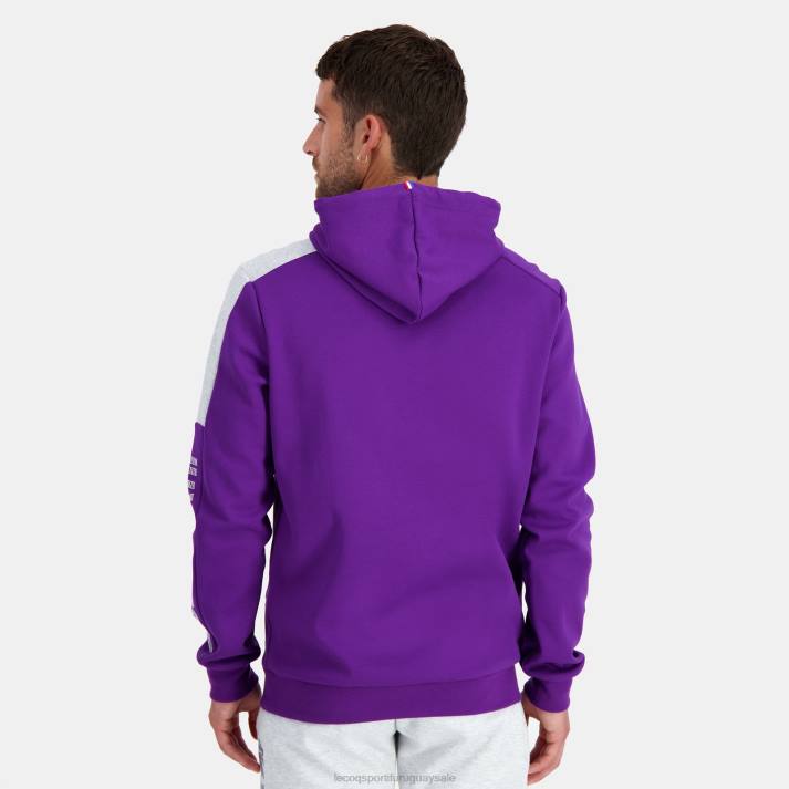 ropa XFVP442 hombres Le Coq Sportif sudadera con capucha violeta